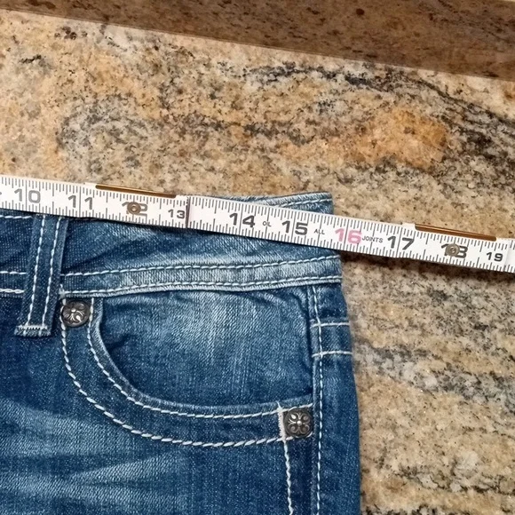 Miss Me Women's Blue Boot Cut Jeans with Raw Hem Size 29 - Picture 16 of 16